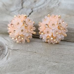 Flower Bouquet Earrings in Champagne & Rose Gold